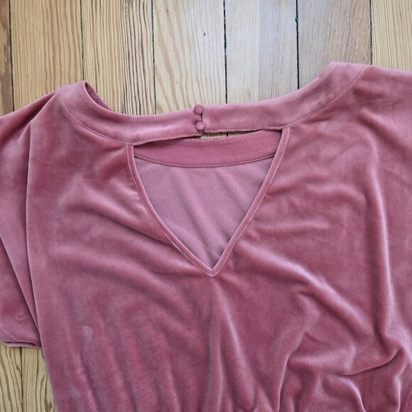 Anthropologie Velvet Jumpsuit, Pink, Mauve, Soft Girl, Feminine, Loungewear S - Picture 6 of 9